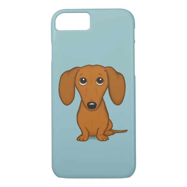 Cute Red Dachshund | Funny Cartoon Wiener Dog Case-Mate iPhone Case (Back)