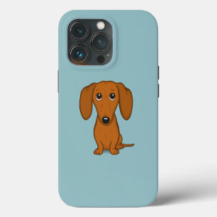 Cute Red Dachshund   Funny Cartoon Wiener Dog iPhone 13 Pro Case