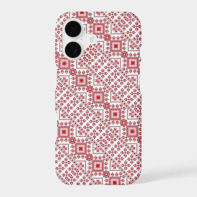 Cute red decorative ukrainian patterns design (Back)