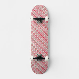 Cute red decorative ukrainian patterns design skateboard