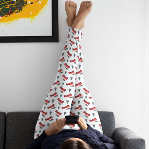 Cute Red Delivery Car Christmas Pajama Pants