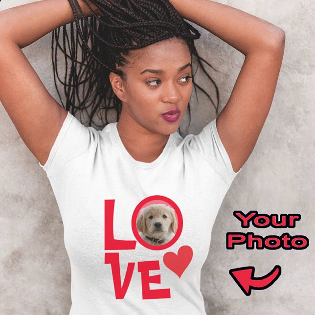  Cute Red Dog Mum Puppy Love Personalised Photo T-Shirt (Creator Uploaded)