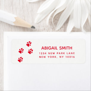 Cute Red Dog Paw Prints