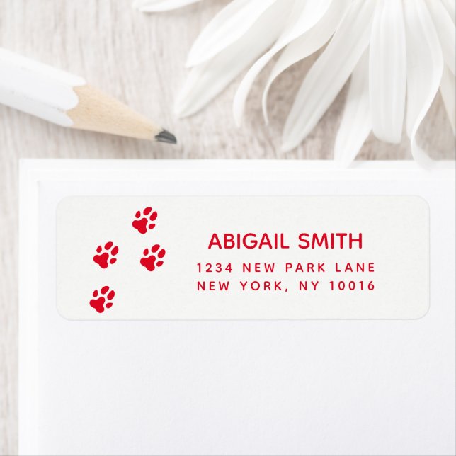 Cute Red Dog Paw Prints (Insitu)