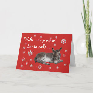 Cute Red Donkey Christmas Card