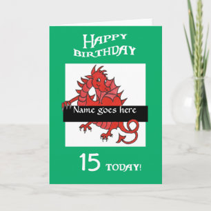 Cute Red Dragon Birthday Card to Personalise