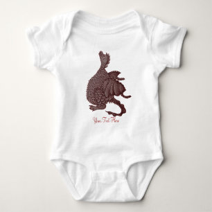 cute red dragon mythical and fantasy creature art baby bodysuit