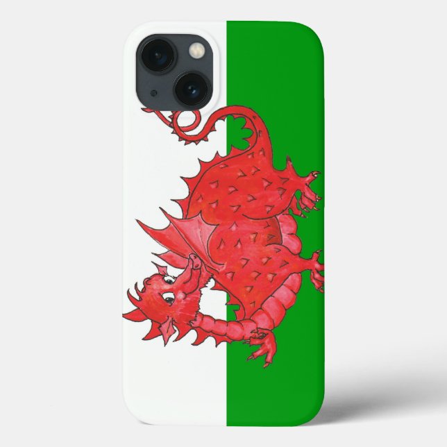 Cute Red Dragon on Green and White iPad Mini Case (Back)