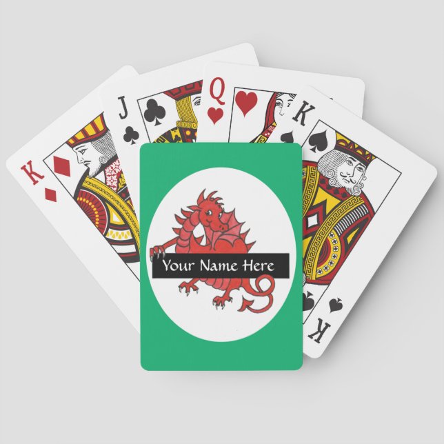 Cute Red Dragon Poker Playing Cards to Personalise (Back)