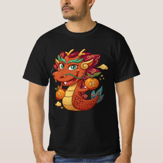 Cute Red Dragon Vector Clipart | Chinese New Year T-Shirt