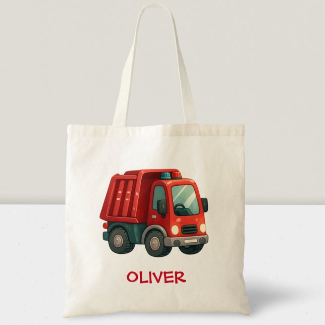 Cute Red Dump Truck Tote Bag (Creator Uploaded)