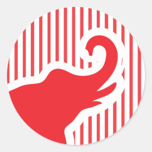 cute Red elephant stickers. Classic Round Sticker