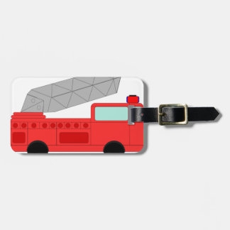 Cute Red Firetruck Luggage Tag