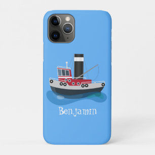 Cute red fishing trawler boat cartoon illustration Case-Mate iPhone case