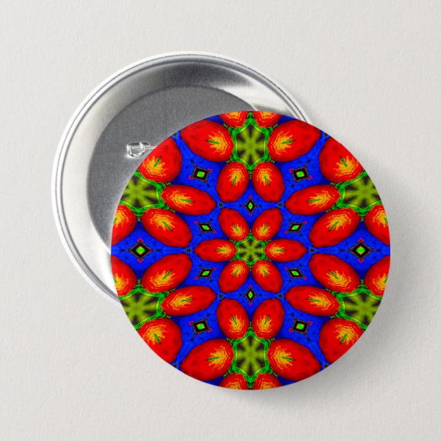 Cute Red Floral Pattern 7.5 Cm Round Badge (Front & Back)