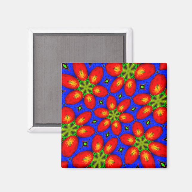 Cute Red Floral Pattern Magnet (Front/Back)