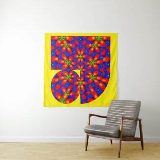 Cute Red Floral Pattern Tapestry