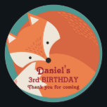 Cute Red Fox Cartoon Animals Birthday Stickers<br><div class="desc">Cute fox illustration cartoon. Colourful wild animals stickers for children zoo theme birthday party favour or baby shower. Customise the wording for any occasion with kids.</div>