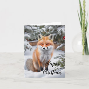 Cute Red Fox Christmas Card