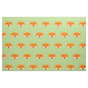 Cute red fox fabric   Textile with forest animals