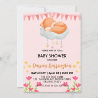 Cute red fox Flower balloon baby shower party