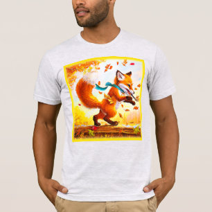 Cute Red Fox in Fall Season Painting. Buy Now T-Shirt