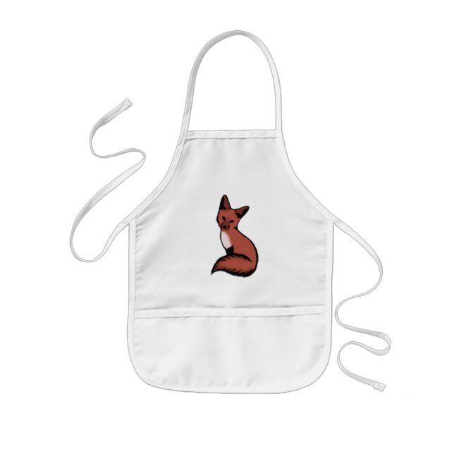 Cute Red Fox Kids Apron (Front)