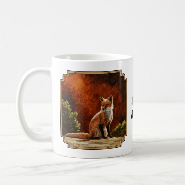 Cute Red Fox Sitting In The Sun Coffee Mug (Left)