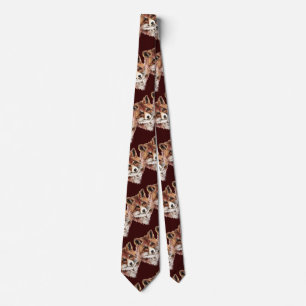 Cute Red Fox, Watercolor Nature, Wildlife Tie