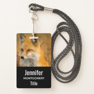 Cute Red Fox Wilderness Nature Photography ID Badge