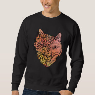 Cute Red Fox with Flowers Foxes for Nature  Cottag Sweatshirt