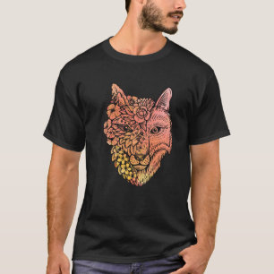 Cute Red Fox with Flowers Foxes for Nature  Cottag T-Shirt