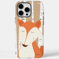 Cute Red Fox Woodland Birch Trees