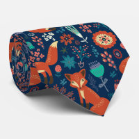 Cute Red Foxes And Flowers Pattern