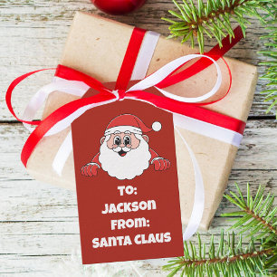 Cute Red From Santa Claus Custom Gift Tags