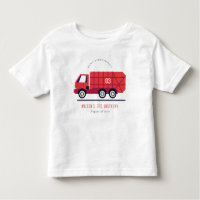 Cute Red Garbage Truck Kids Any Age Birthday