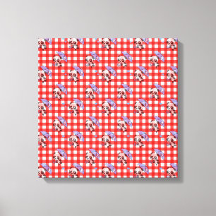 Cute Red Gingham Check Canvas Print