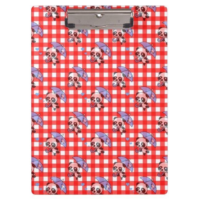 Cute Red Gingham Check Clipboard (Front)
