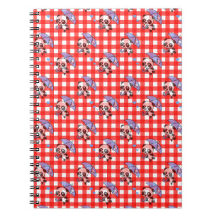 Cute Red Gingham Check Notebook
