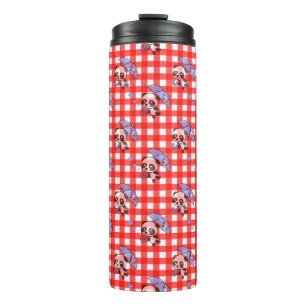 Cute Red Gingham Check Thermal Tumbler