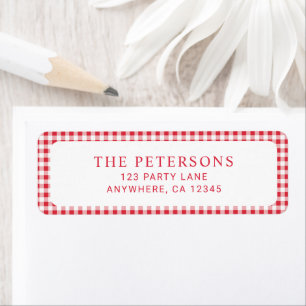Cute Red Gingham Christmas Address