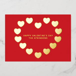 Cute red gold hearts custom Valentine's Day