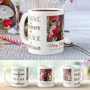Cute Red Green Christmas Pattern Coffee Mug