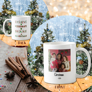 Cute Red Green Christmas Pattern Coffee Mug