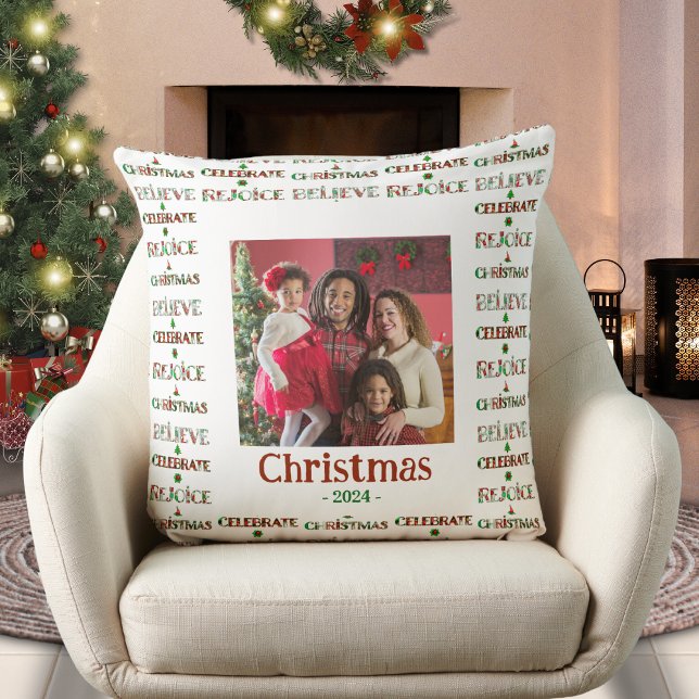 Cute Red Green Christmas Pattern Cushion (Creator Uploaded)