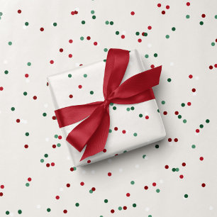 Cute red green dots fun festive Christmas holiday Wrapping Paper