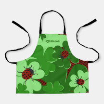 Cute Red Green Lady Bug & Clover Leaf Name