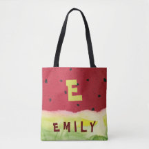 Cute Red Green Watermelon Seeds Monogram Name