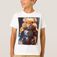 Cute Red-Haired Hamster Swordsman in Armour Printe