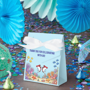 Cute Red Hammerhead Shark Ocean Birthday Favour Box